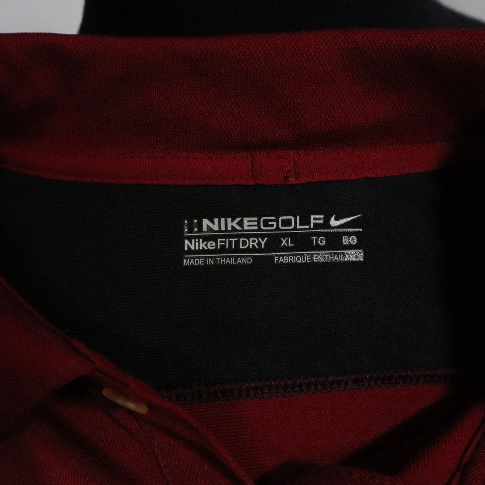 Nike Golf Polo Shirt Mens XL Fit‎ Dry Performance Red Short Sleeve